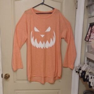 Orange Halloween Pumpkin Face Sweater